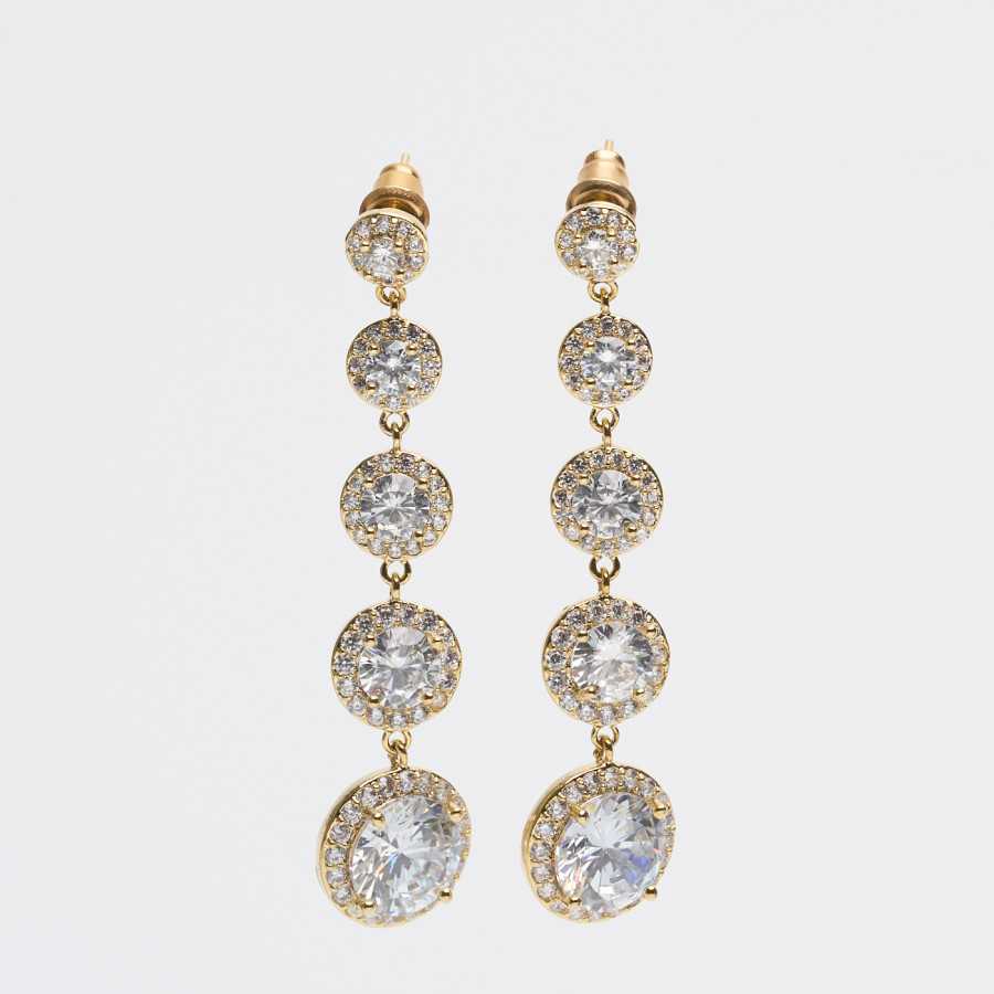 Pendientes dorados acero circonitas God Pendientes dorados acero circonitas God