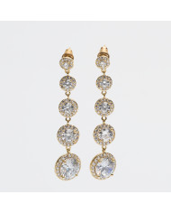 Pendientes dorados acero circonitas God Pendientes dorados acero circonitas God