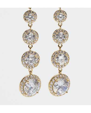 Pendientes dorados acero circonitas God Pendientes dorados acero circonitas God