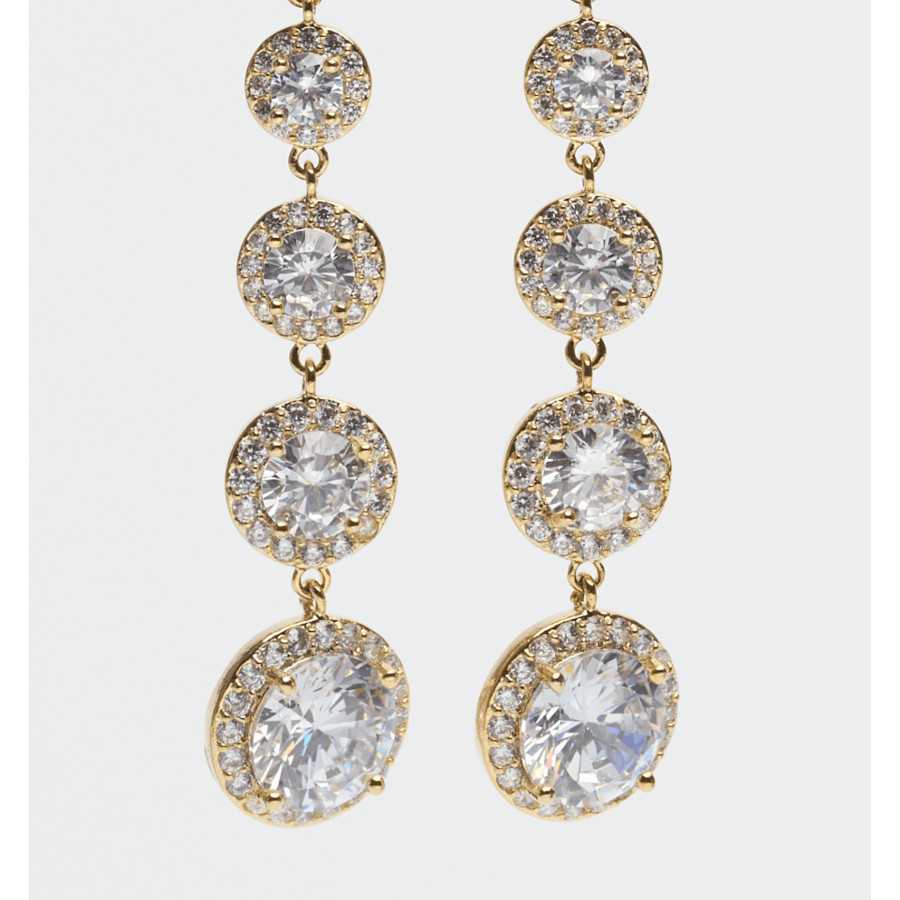 Pendientes dorados acero circonitas God Pendientes dorados acero circonitas God