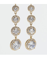 Pendientes dorados acero circonitas God Pendientes dorados acero circonitas God