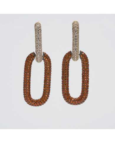 Pendiente mosqueton circonitas multicolor Lara