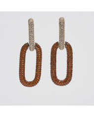 Pendiente mosqueton circonitas multicolor Lara