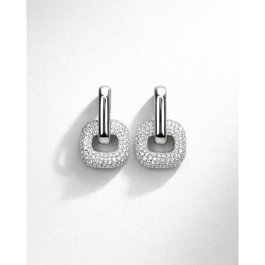 Pendientes Adele plateados