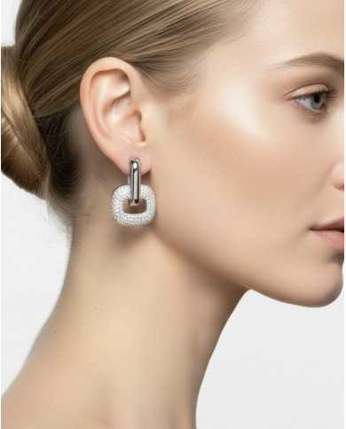 Pendientes Adele plateados