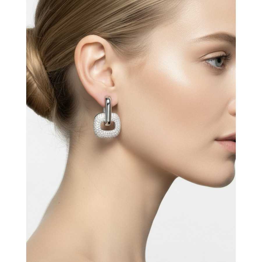 Pendientes Adele plateados