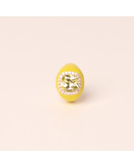 Anillo plata baño oro esmaltado amarillo circonitas Choe
