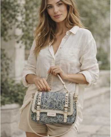 Bolso Chicago denim y blanco by La Carrie Bolso Chicago denim y blanco by La Carrie