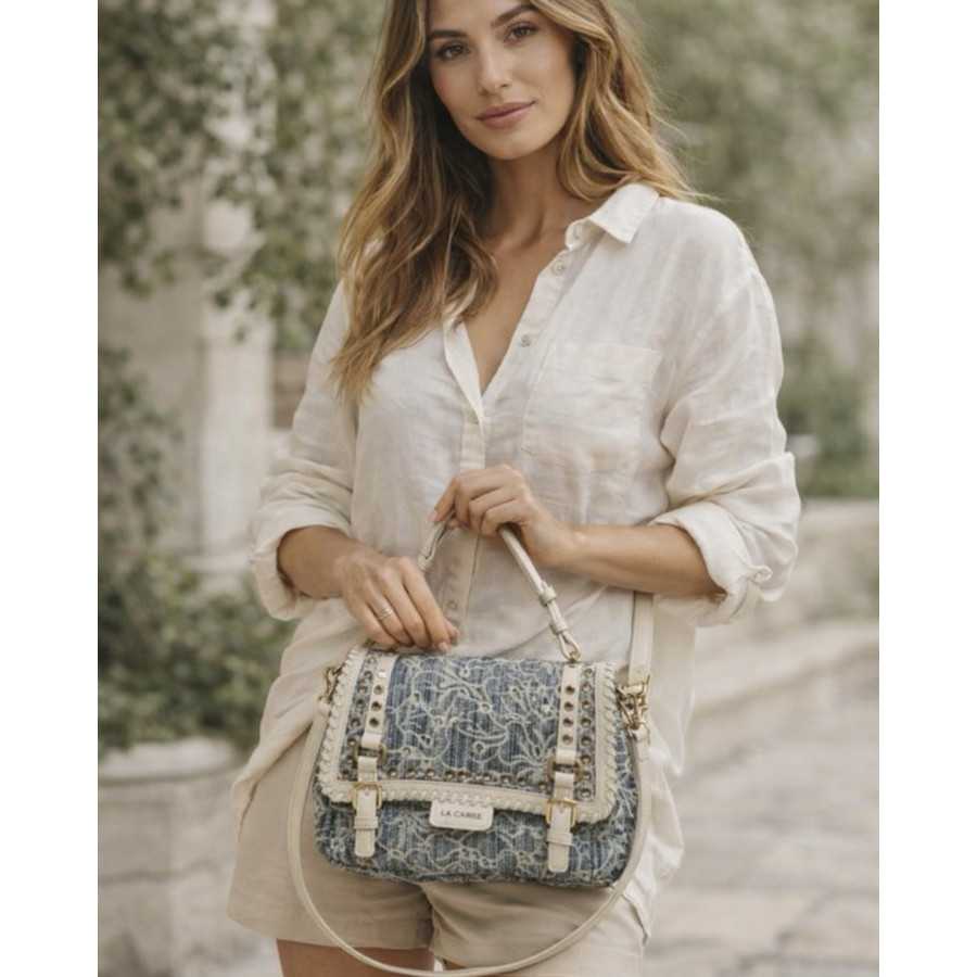 Bolso Chicago denim y blanco by La Carrie