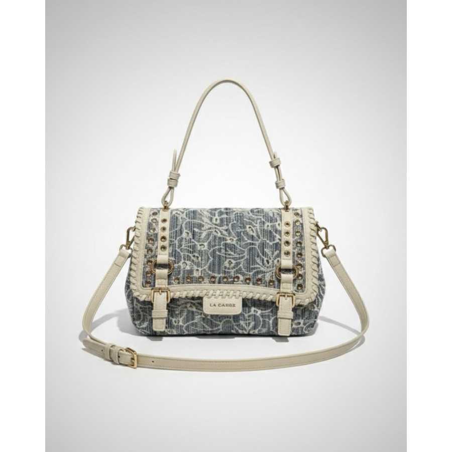 Bolso Chicago denim y blanco by La Carrie