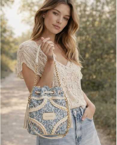 Bolso denim y blanco Baltimore by La Carrie Bolso denim y blanco Baltimore by La Carrie