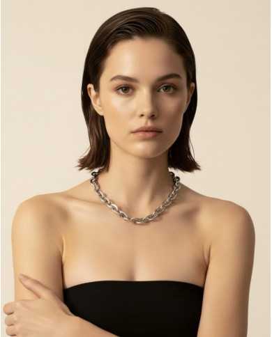 Collar Thalía plateado