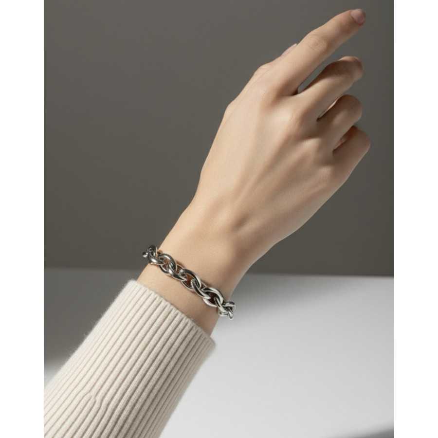 Brazalete Thalía plateado Brazalete Thalía plateado