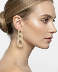 Pendientes Zenda beige