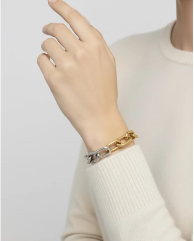 Brazalete Duo dorado y plateado