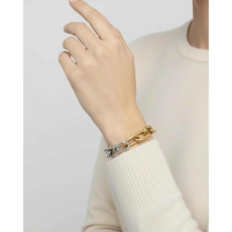 Brazalete Duo dorado y plateado