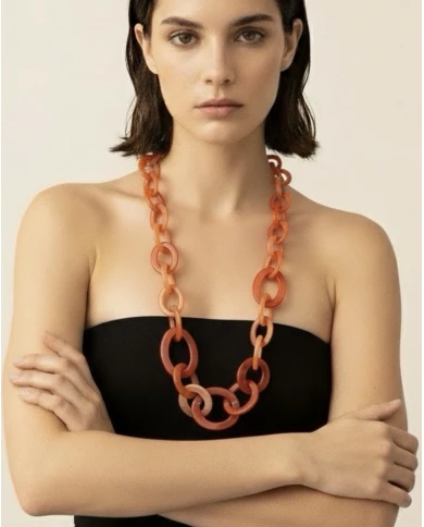 Collar coral naranja