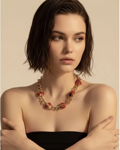 Collar Mariquitas Doradas