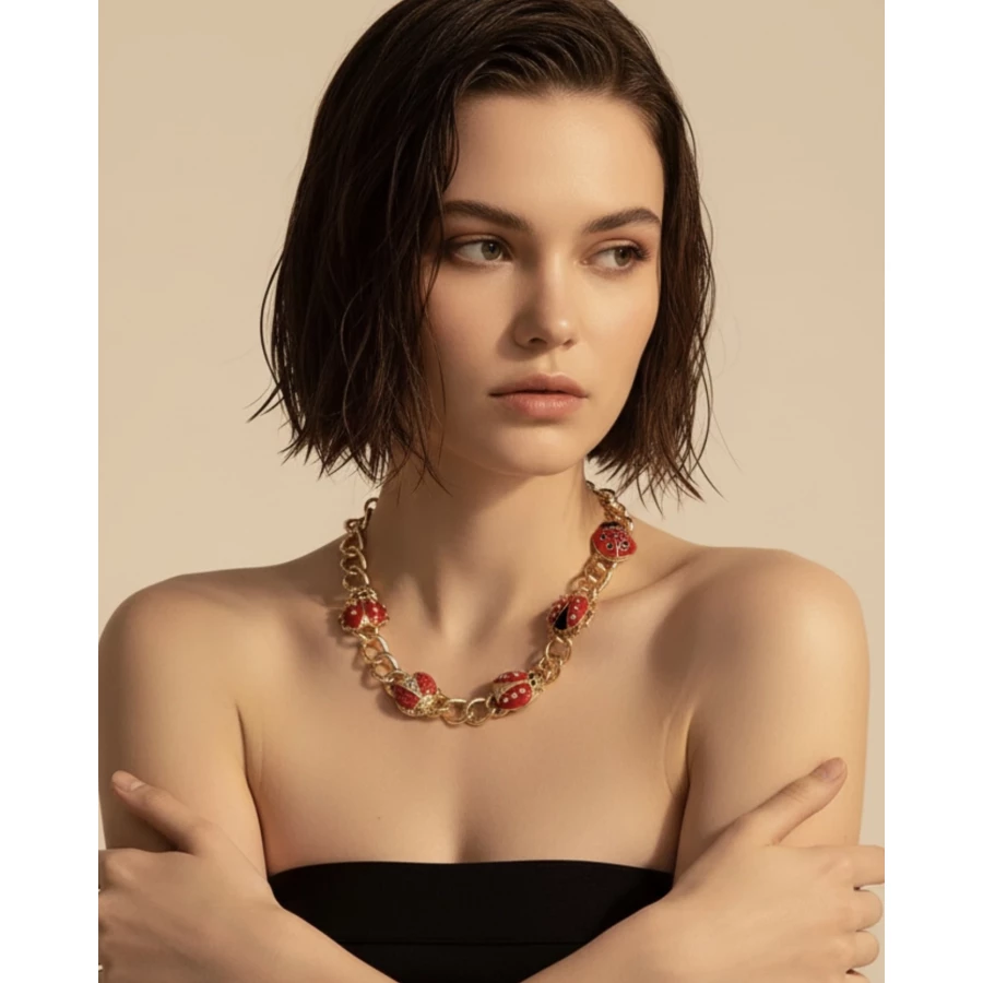 Collar Mariquitas Doradas