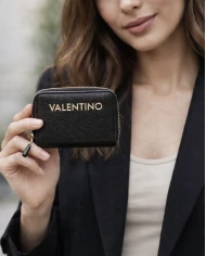 Monedero Bette mini negro dorado by Valentino