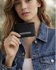 Tarjetero negro James unisex (Valentino)