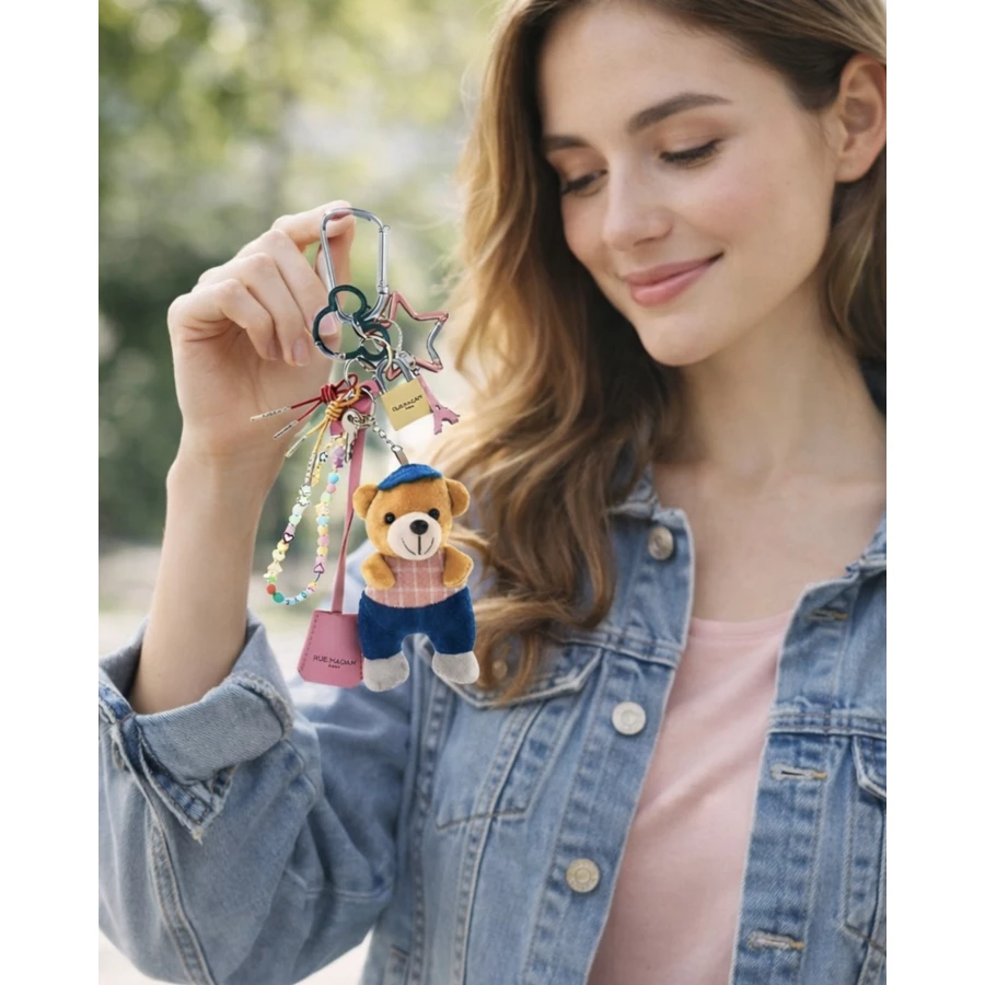 Llavero Teddy con charms (Rue Madam)