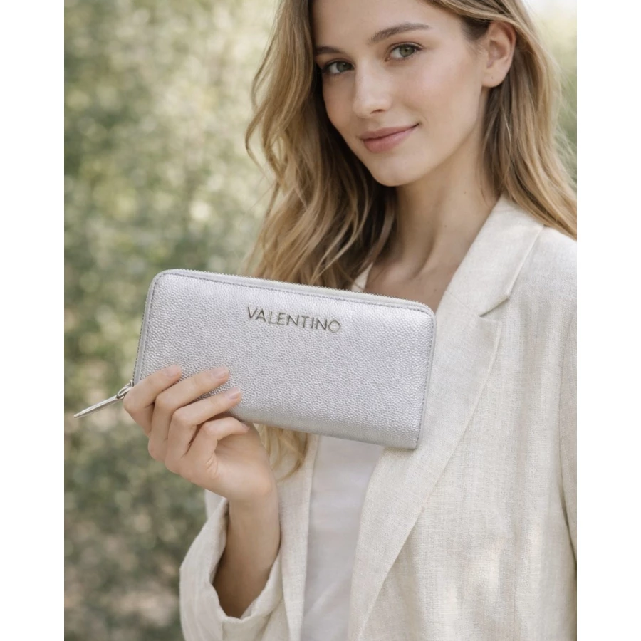 Billetero XL Martina plateado (Valentino)