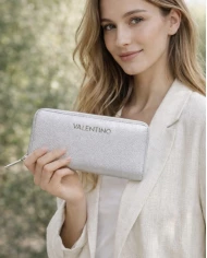Billetero XL Martina plateado (Valentino)