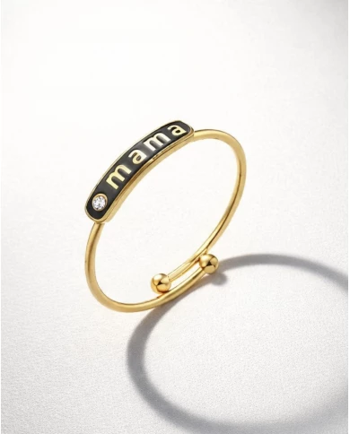 Anillo mamá dorado y negro