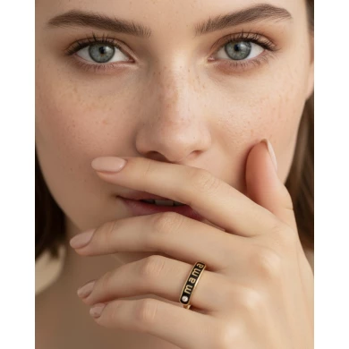 Anillo mamá dorado y negro Anillo mamá dorado y negro