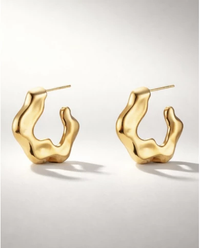 Pendientes acero dorado Ischia Pendientes acero dorado Ischia