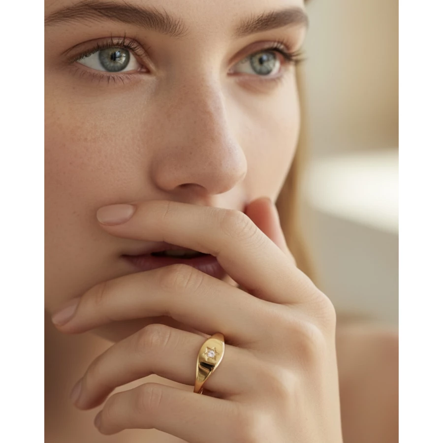 Anillo plata Gold Haf