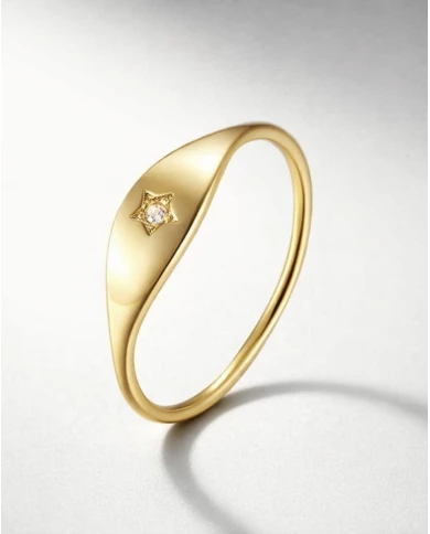 Anillo plata Gold Haf