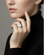 Anillo plata circonitas piedra natural Sisi