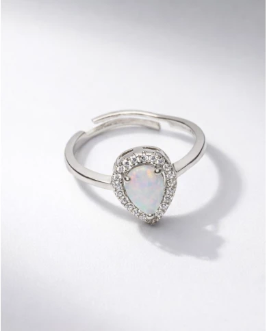 Anillo plata circonitas piedra natural Sisi