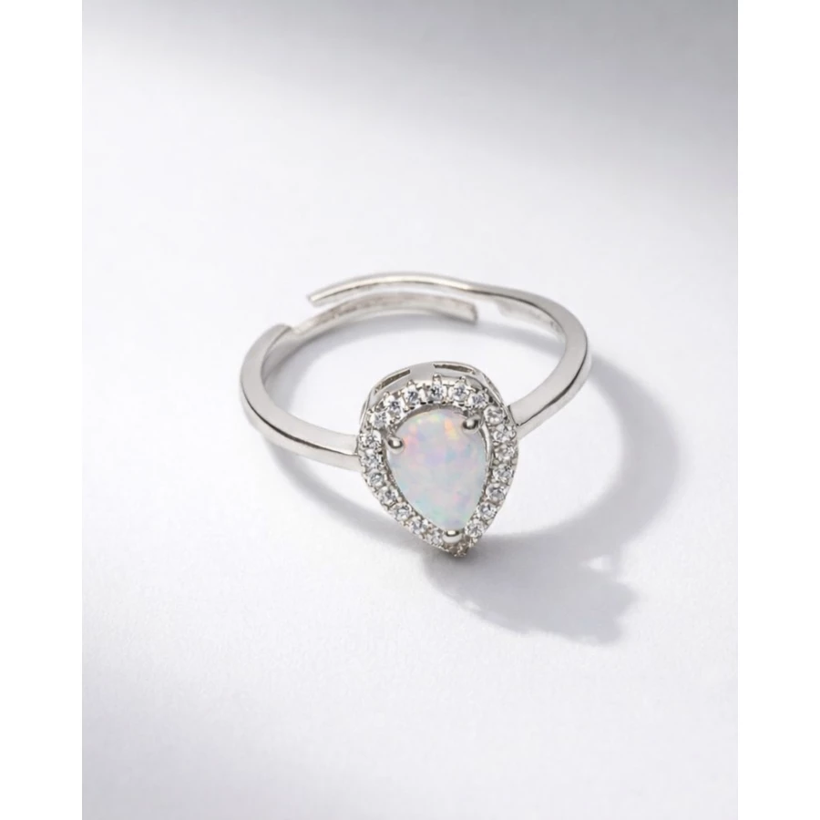 Anillo plata circonitas piedra natural Sisi