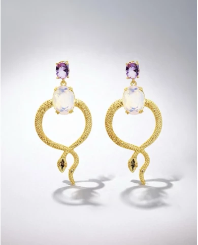 Pendiente acero dorado Julte