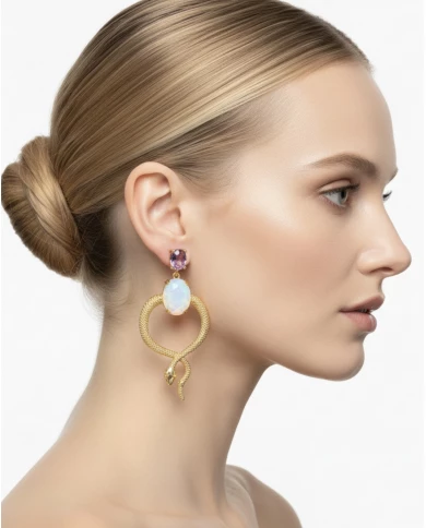 Pendiente acero dorado Julte Pendiente acero dorado Julte