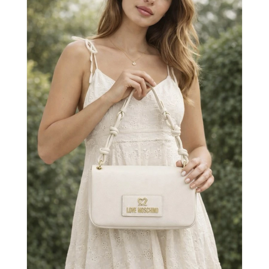 Bolso Love Moschino Midi Marfil