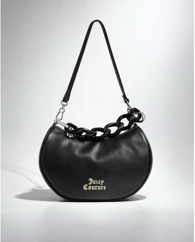 Bolso Juicy Couture Blossom Chain Hobo negro