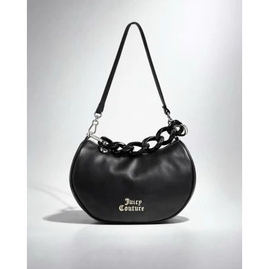 Bolso Juicy Couture Blossom Chain Hobo negro