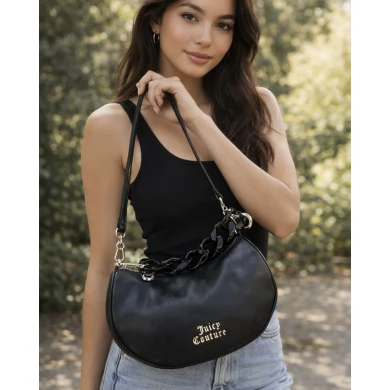 Bolso Juicy Couture Blossom Chain Hobo negro Bolso Juicy Couture Blossom Chain Hobo negro