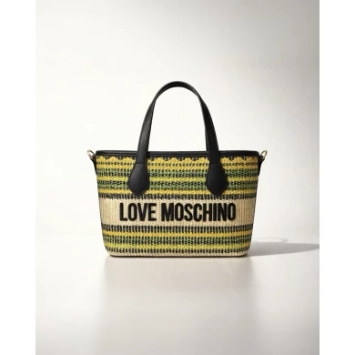 Bolso Love Moschino Straw amarillo