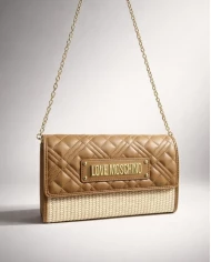 Bolso Love Moschino straw rojo grande
