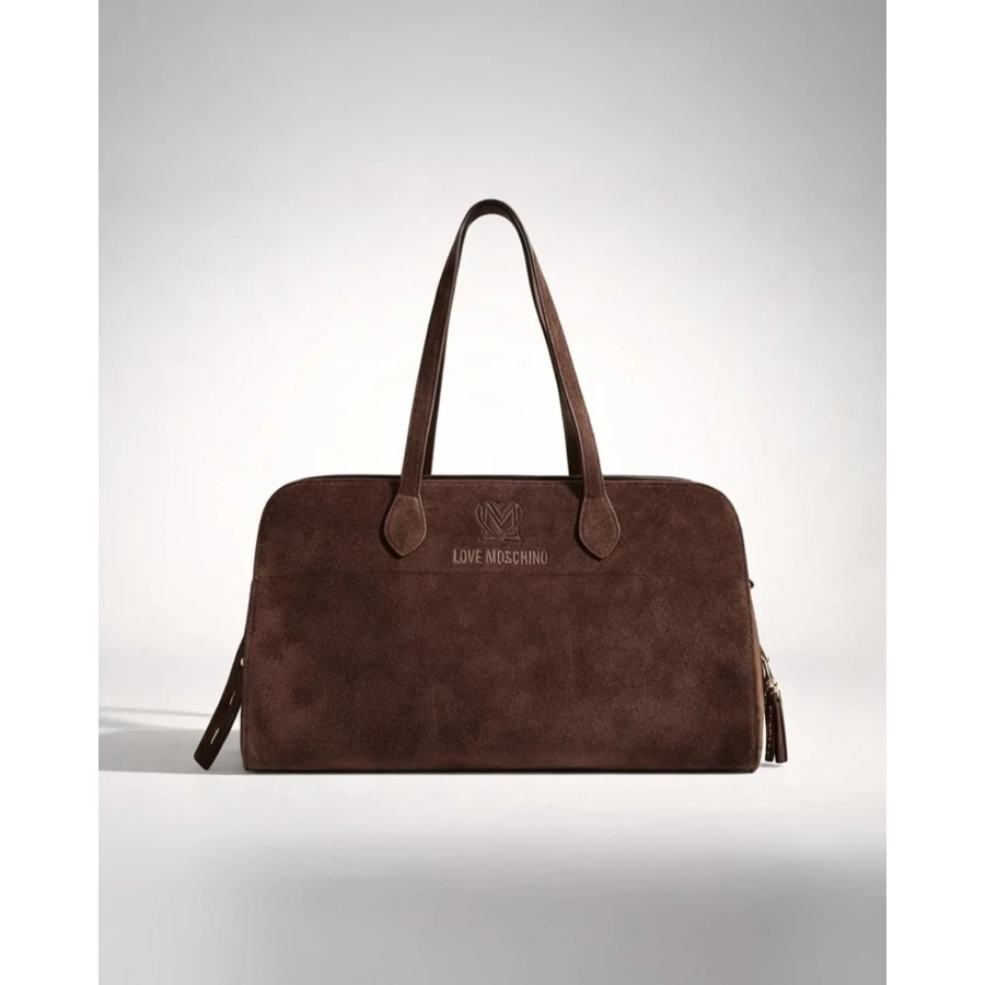 Bolso Love Moschino Velour Marrón Chocolate