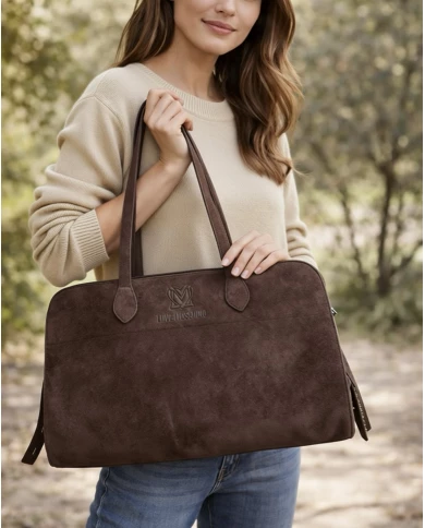 Bolso Love Moschino Velour Marrón Chocolate