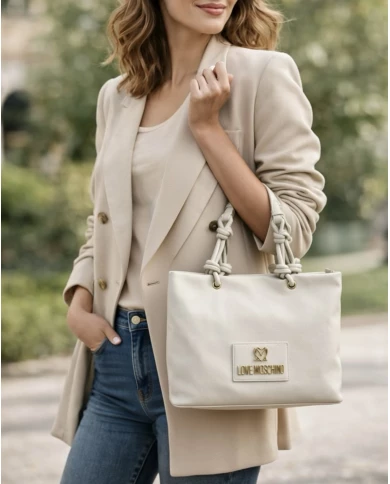 Bolso Love Moschino Tote Marfil
