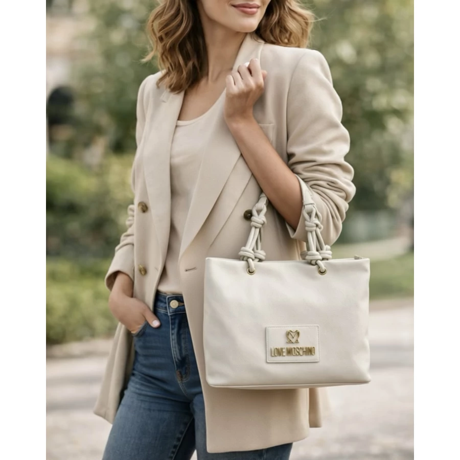 Bolso Love Moschino Tote Marfil
