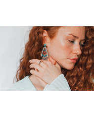 Pendientes acero plateado circonitas colores Jerol