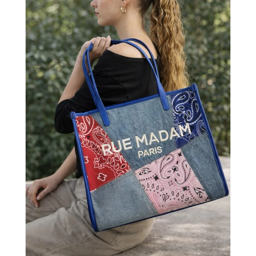 Bolso Rue Madam Paisley Shopping Denim Blue